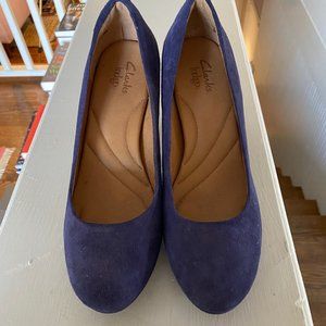 Clark Suede Comfort Heels
